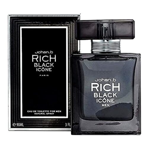 Johan B Rich Black Icône EDT Spray, 3.0oz/90ml