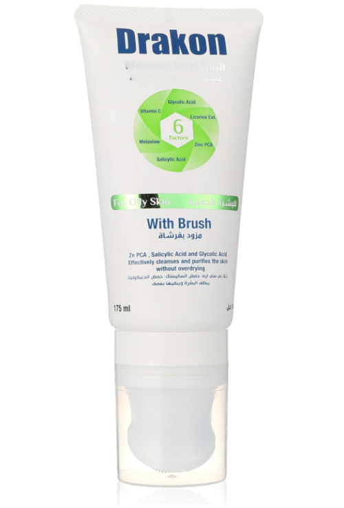 Drakon Whitening Facial Wash for Oily Skin with Brush