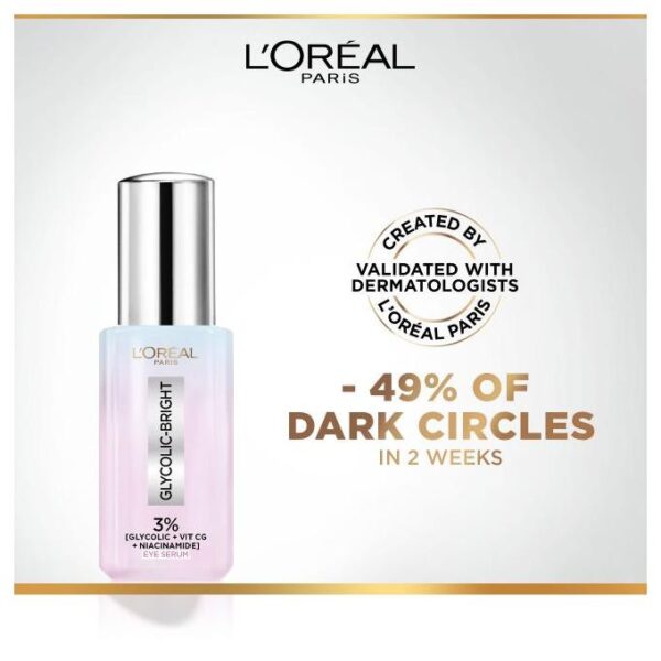 L'Oreal Paris Glycolic Bright Dark Circles Eye Serum - 20ml