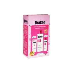 Drakon Micellar Water + Drakon Micellar Water + 20 Cotton Pad (Make-up Remover) - Offer Promo Pack For face,Eyes & Lips for Daily & Waterproof Make-up