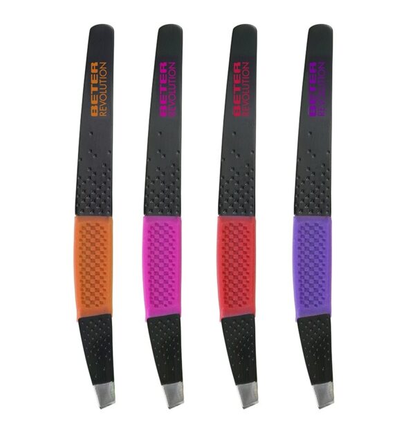 BETER Slanted Tip Tweezers, With Grip