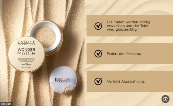 Eveline Wonder Match Translucent Loose Setting Powder with Amethyst Dust