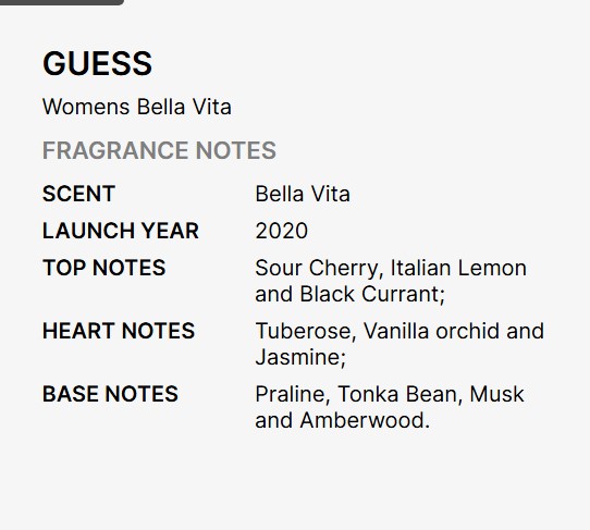 Guess Ladies Bella Vita EDP Spray 3.4 100ml